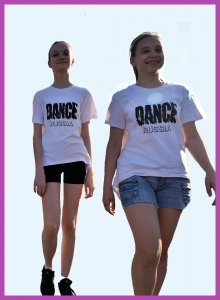  Футболка DANCERUSSIA с удлиненной спинкой 