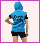 Толстовка DANCERUSSIA с отстегивающимися рукавами. Цвет бирюзовый.