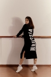 Платье спортивное длинное худи с капюшоном с логотипом DANCERUSSIA