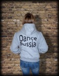 Толстовка DANCERUSSIA с отстегивающимися рукавами. Цвет серый меланж.